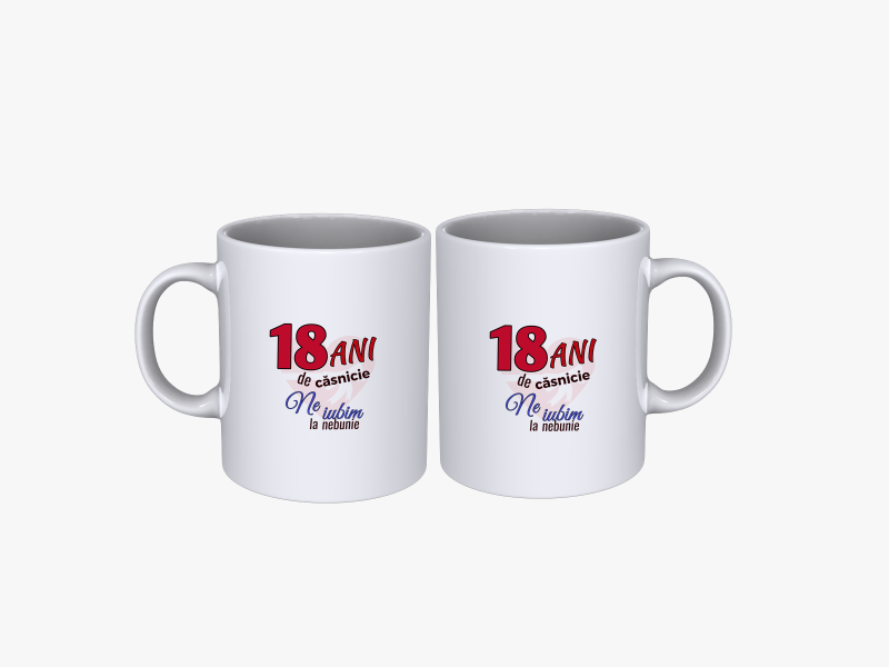Cadou Set cani cuplu 18 ani aniversare casatorie SPB
