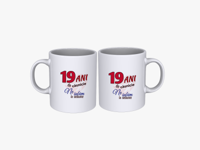 Cadou Set cani cuplu 19 ani aniversare casatorie SPB