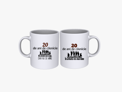 Cadou Set cani cuplu 20 ani aniversare casatorie SPB