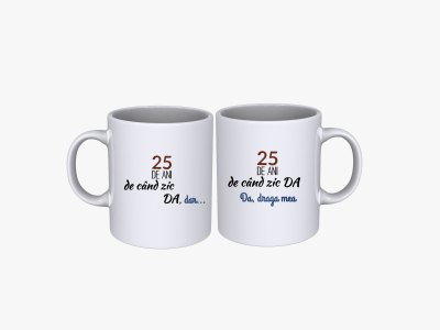 Cadou Set cani cuplu 25 ani aniversare casatorie SPB