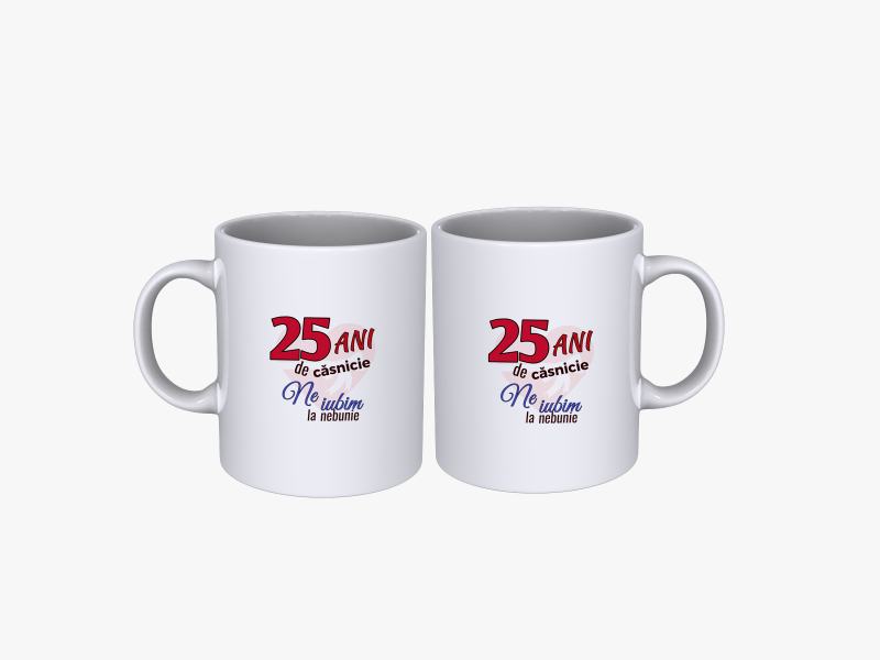 Cadou Set cani cuplu 25 ani aniversare casatorie (N) SPB