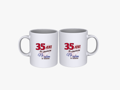 Cadou Set cani cuplu 35 ani aniversare casatorie (N) SPB