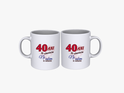 Cadou Set cani cuplu 40 ani aniversare casatorie (N) SPB