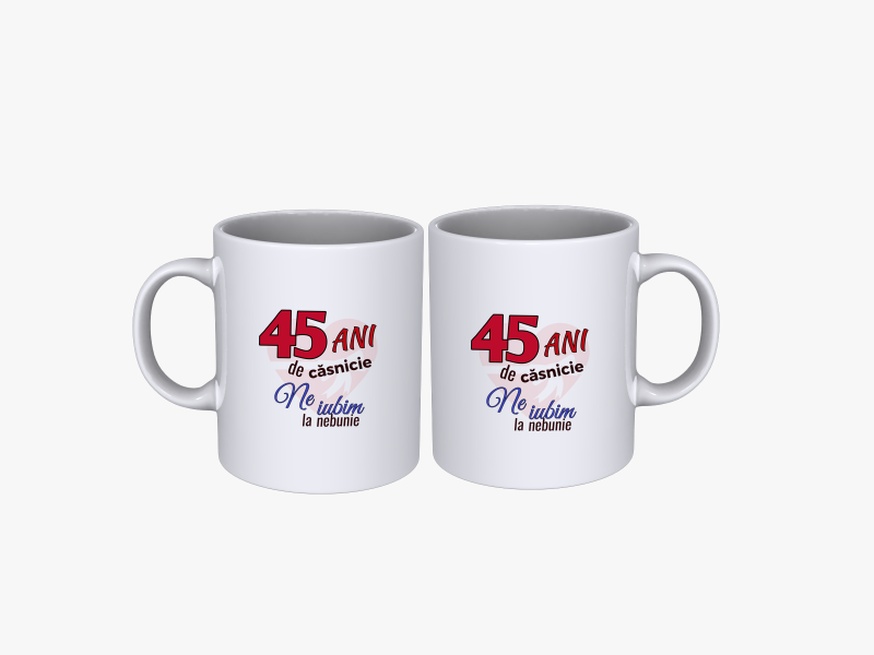 Cadou Set cani cuplu 45 ani aniversare casatorie (N) SPB