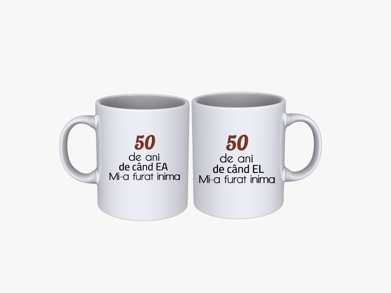 Cadou Set cani cuplu 50 ani aniversare casatorie SPB