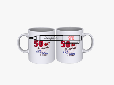 Cadou Set cani cuplu 50 ani aniversare casatorie (N) SPB