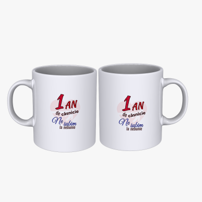 Cadou Set cani cuplu 1 an aniversare casatorie SPB