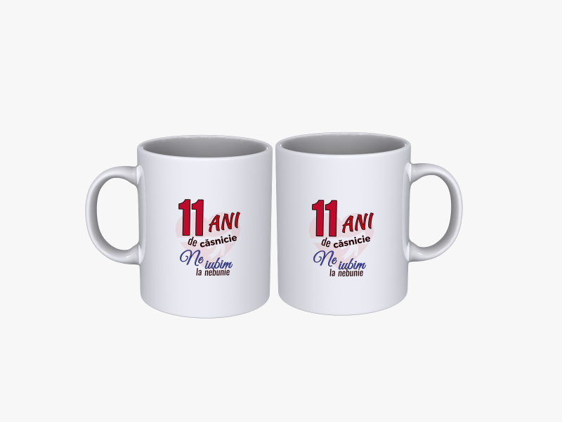 Cadou Set cani cuplu 11 ani aniversare casatorie SPB