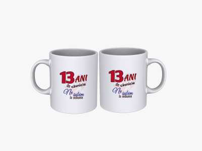 Cadou Set cani cuplu 13 ani aniversare casatorie SPB