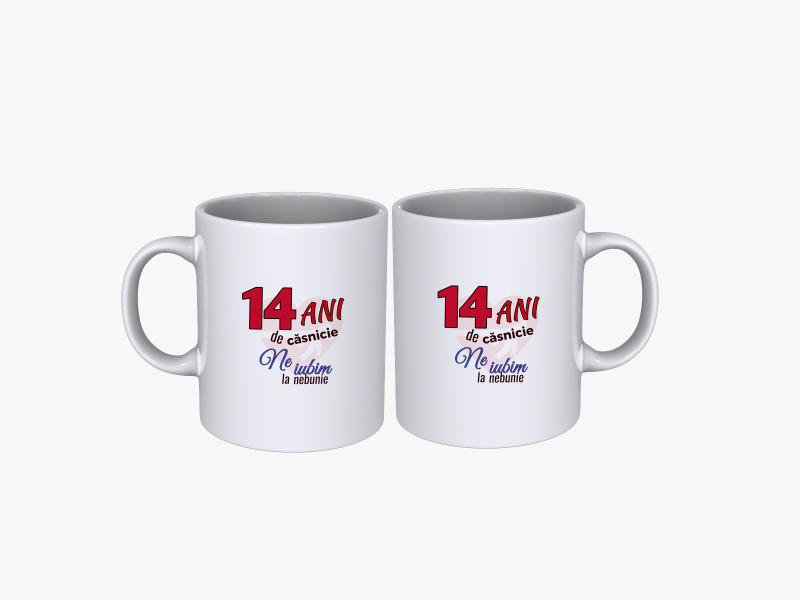 Cadou Set cani cuplu 14 ani aniversare casatorie SPB