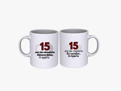 Cadou Set cani cuplu 15 ani aniversare casatorie SPB