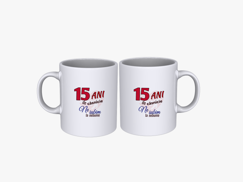 Cadou Set cani cuplu 15 ani aniversare casatorie (N) SPB