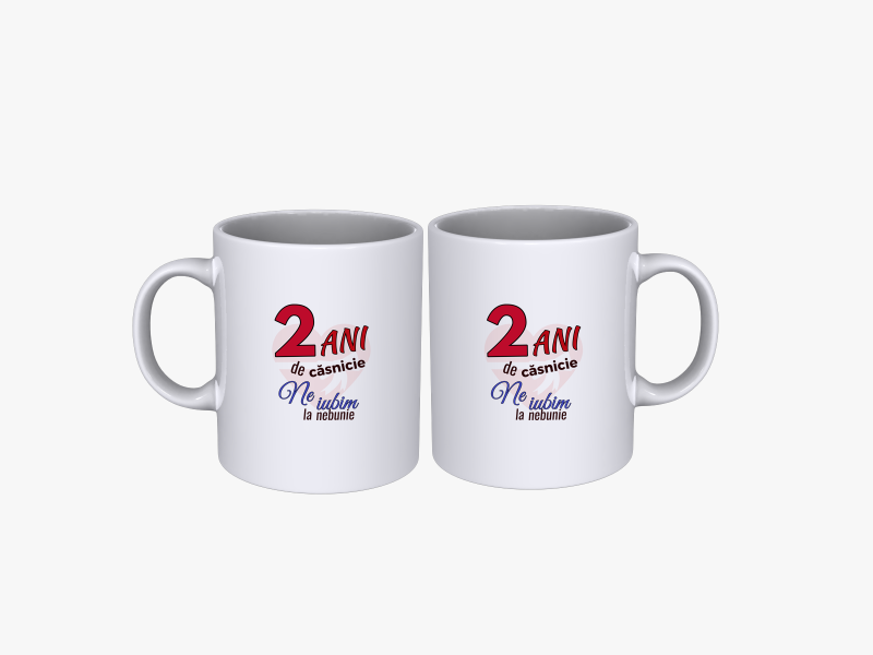 Cadou Set cani cuplu 2 ani aniversare casatorie SPB