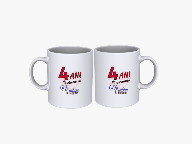 Cadou Set cani cuplu 4 ani aniversare casatorie SPB