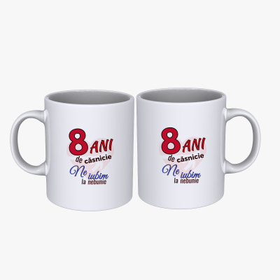 Set cani cuplu 8 ani Cadou aniversare casatorie SPB