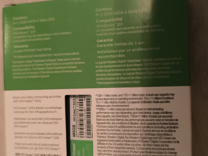 Solid State Drive (SSD) WD Green 480GB M.2 2280 SATA III WDS480G3G0B