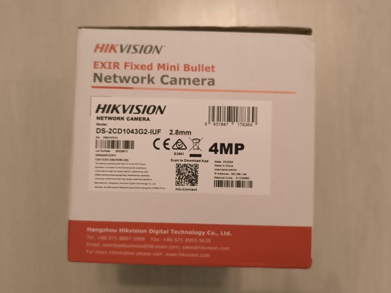 Camera de Supraveghere IP Hikvision DS-2CD1043G2-IUF 4MP Lentila 2.8mm Microfon Audio EXIR