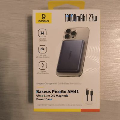 Baterie Externa Magnetica Baseus PicoGo AM41 Ultra-Slim Qi2 15W / 27W 10000mAh Sigilata